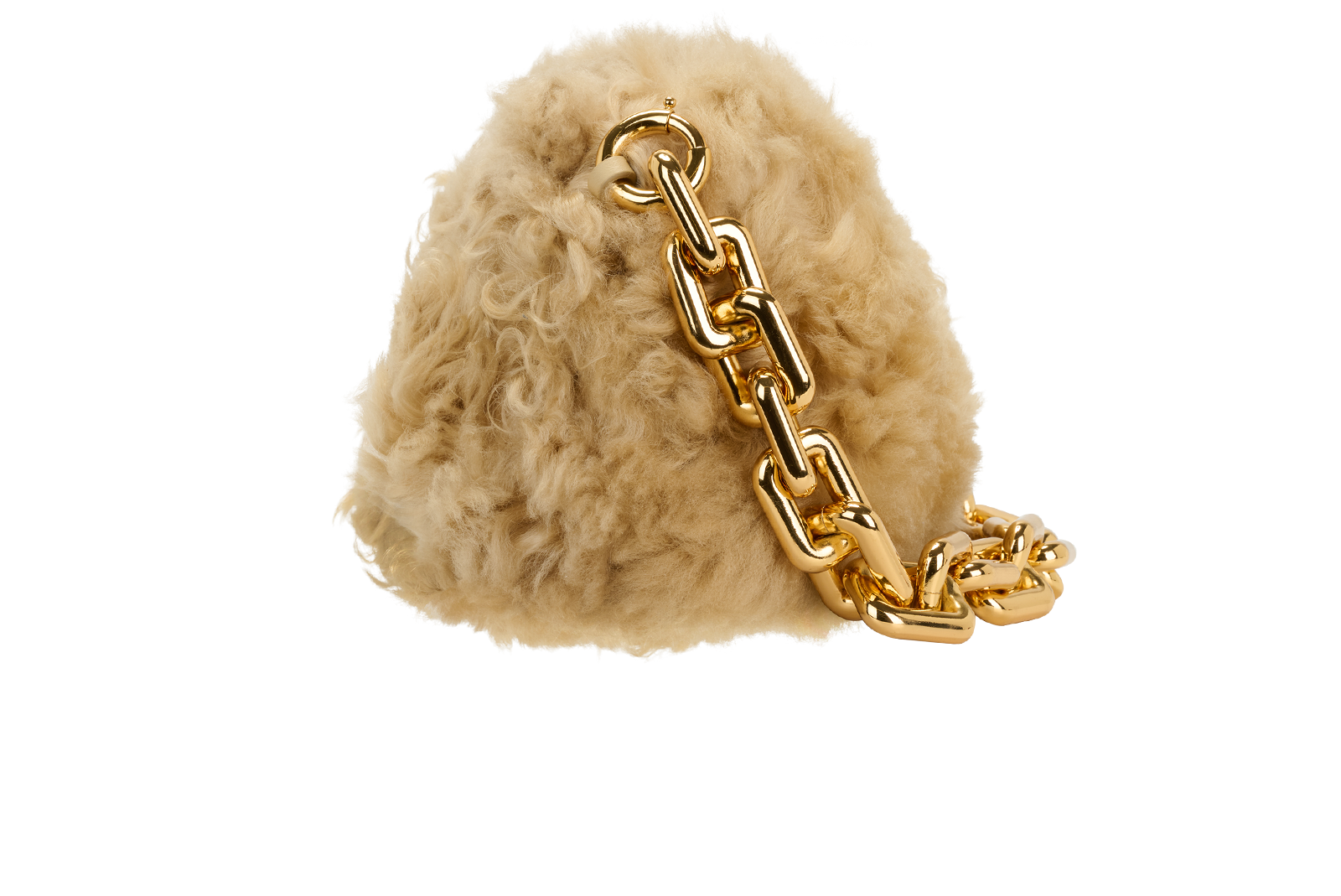 The Chain Pouch, &pound;850, Handbags, Gold, Shearling, Bottom view